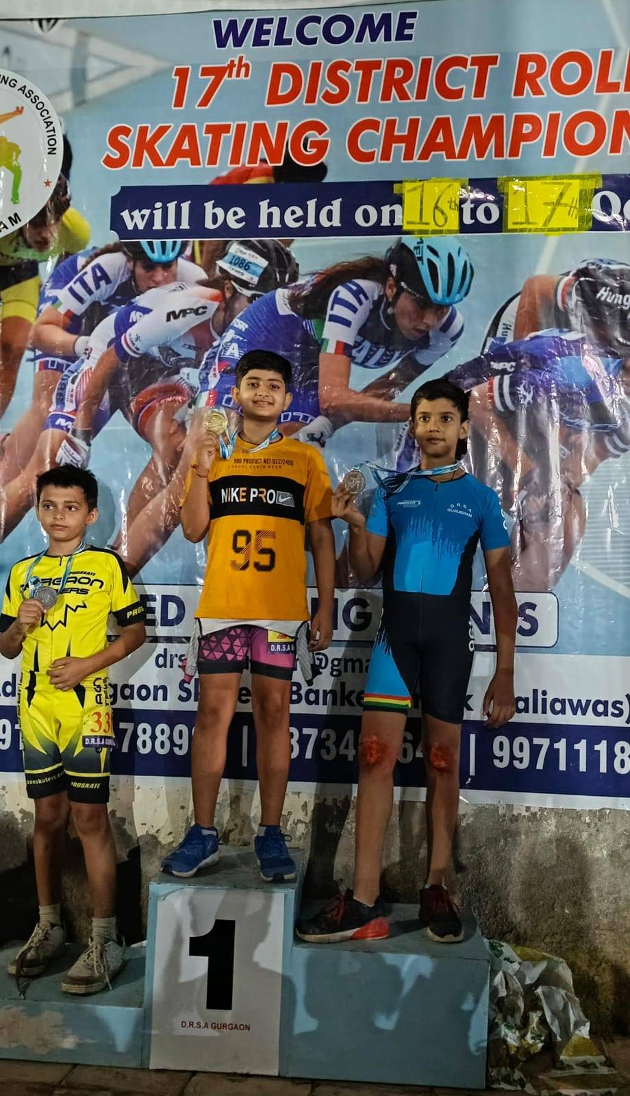 Grade 6th Rishit Nagpal in District Roller Skating Association